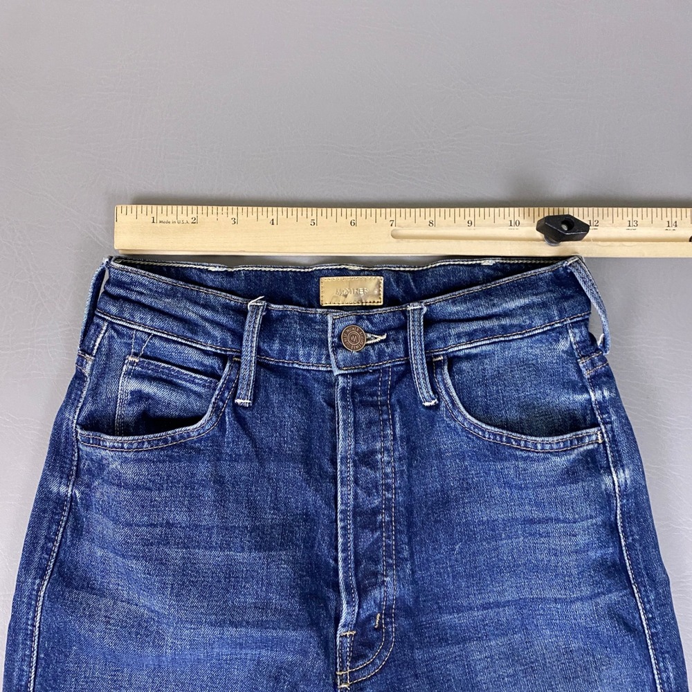 Mother The Tripper Weekender Fray Jeans Size 24 Roasting Nuts Flare Raw Hem - Picture 8 of 15